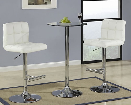 Biele kožené barové stoličky
