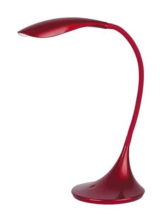 Červená stolná lampa