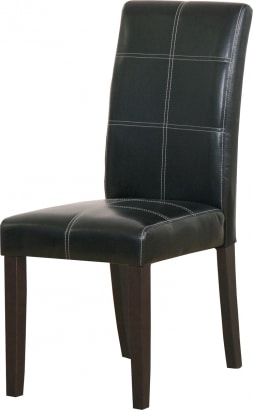 čierna kožená jedálenská stolička