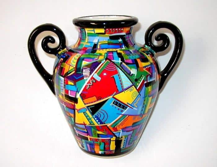 Farebná keramická váza