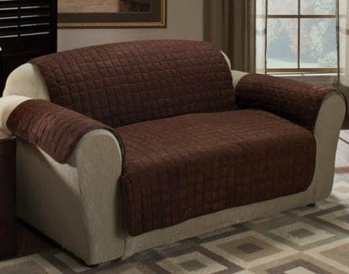 Hnedý kožený poťah na sedačku