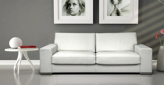 Moderna kozena sedacia suprava - biela