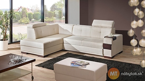 Moderná rohová sedačka - biela