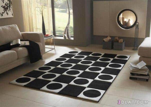 Moderny kusovy koberec - kruhy