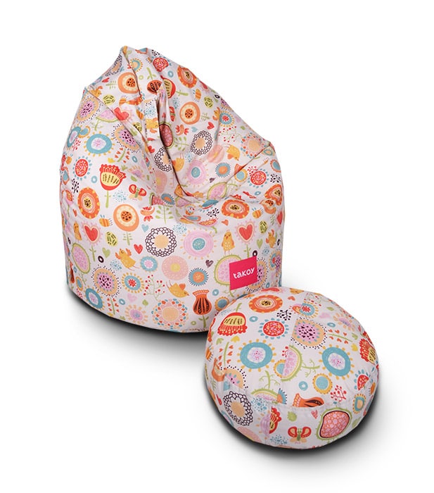 Moderný sedací vak s podnožkou