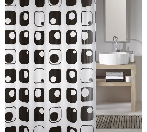 Moderný záves do kúpeľne