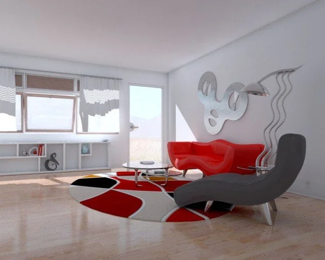 Moderny okruhly koberec