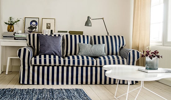 Pruhovany potah na sedaciu supravu