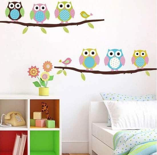 Samolepka na stenu - sovy