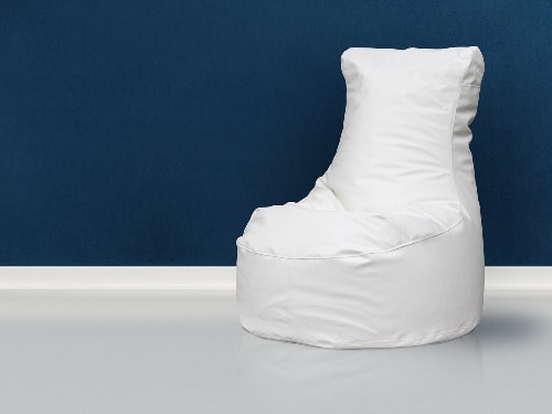 Sedací vak - biele kreslo