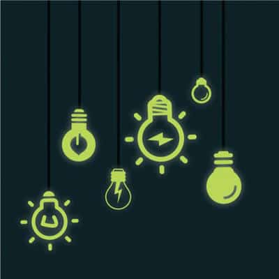 Svietiace nalepky - ziarovky