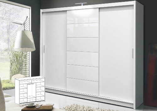 Veľká biela šatníková skirňa